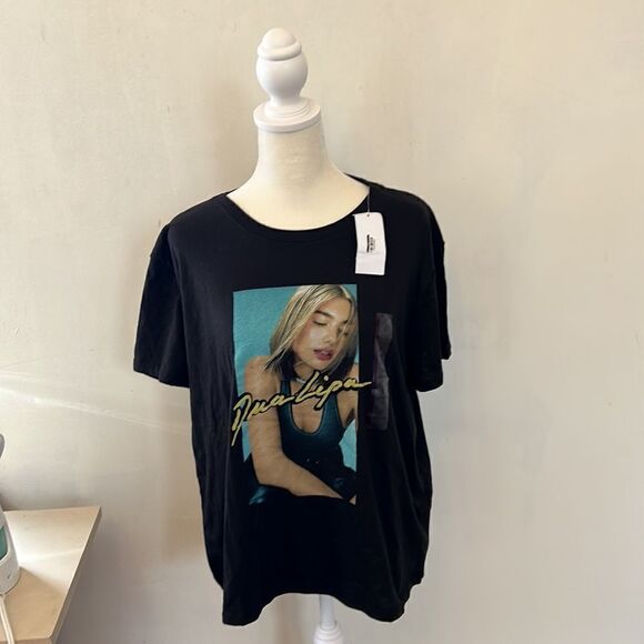Dua Lipa black short sleeve tee shirt Size CL NWT - Picture 2 of 7
